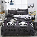 4 PCS/Set Bedding Set Happy Family Pattern Duvet Cover Flat Sheet Pillowcase Set, Size:2.2M(Panda Babe)