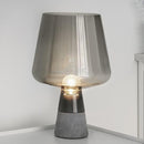 Living Room Bedroom Bedside Study Creative Simple Concrete Garden Glass Table Lamp, US Plug, Size:Large(Smoke Gray)