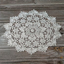 White lace embroidered placemat vase placemat placemat kitchen coffee table decorative pad Diameter 30cm(White)