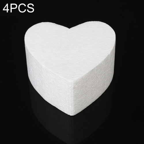 4 PCS Heart-shaped Prosthesis Foam Baking Fondant Cake Silk Flower Practice Mold, Height:7cm, Size:4 Inches