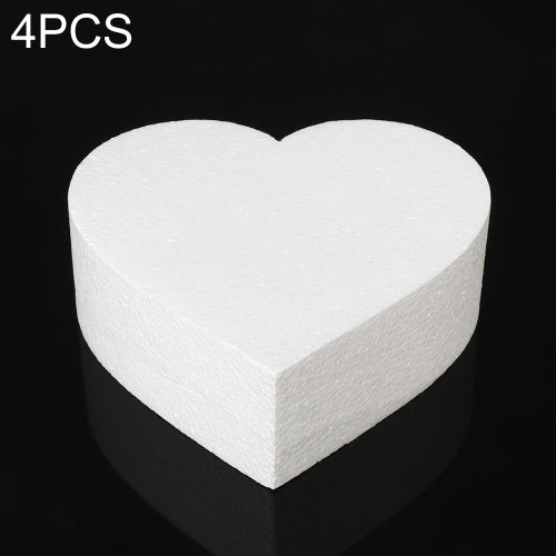 4 PCS Heart-shaped Prosthesis Foam Baking Fondant Cake Silk Flower Practice Mold, Height:5cm, Size:6 Inches