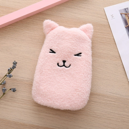 Winter Injection Hot Water Bottle Creative Plush Cloth Hand Warmer Bag(Pink)