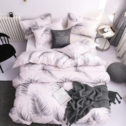Luxury Bedding Black Marble Pattern Set Sanded Printed Quilt Cover Pillowcase, Size:245x210 cm(Feather)