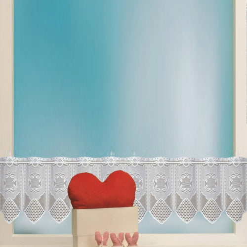 White Translucent Coffee Curtain Tulle Lace Sheer Warp Knitted Jacquard Curtains Bedroom Curtains, Size:Lower Curtain(JHM-01)