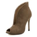 Female Pointed Stiletto Martin Boots, Size:36(Beige)