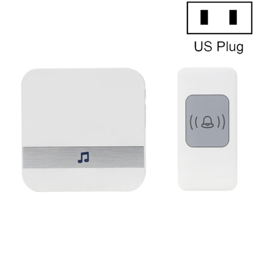 CACAZI A9 Intelligent Remote Control Doorbell Electronic Waterproof Wireless Doorbell, Style:US Plug(White)