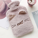 Winter Warm Fashion Plush Filled Hot Water Bag Explosion-proof Hand Warmer Bag(Purple)