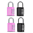 4 PCS Four Digits Combination Lock Lluggage Gym Anti-theft Padlock, Style:8024