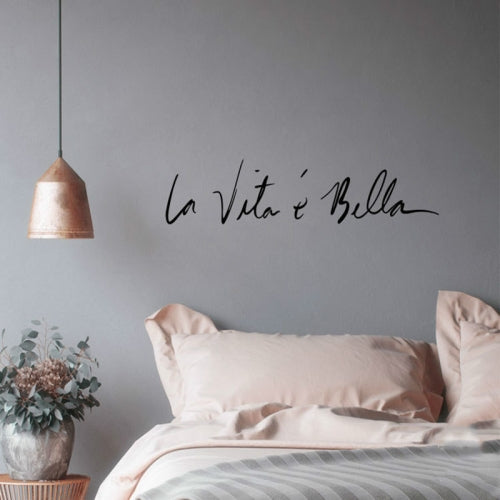 Italian Beautiful Life Decorative Wall Stickers, Size:40x8cm(Black)