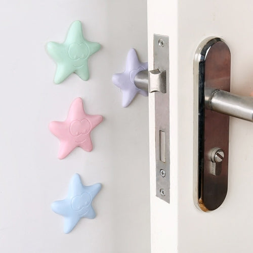 8 PCS Starfish Silicone Door Back Handle Wall Mute Crash Pad Thickened Toilet Cover Protective Pad, Color Random Delivery