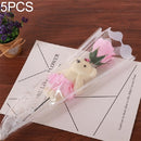 5 PCS Rose Bear Bouquet Mother's Valentine Gift(Pink)