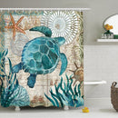Printed Turtle Shower Curtain Bathroom Set Waterproof Shower Curtain, Size:180x200cm