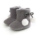 Winter Baby 0-1 Year Old Newborn Soft Bottom Plus Velvet Toddler Shoes, Size:Inner Length 11cm(Gray)