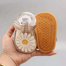 Newborn Baby Soft PU Large Sunflower Sandals, Size:13cm(Gold)