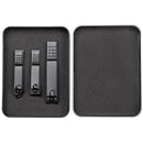 2 PCS 3 in 1 Black Color Titanium Nail Shear Set Exfoliating Manicure Tool, Style:Black (Iron Box)
