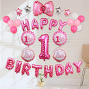 Birthday Party Decorations Digital Aluminum Balloon Set(Pink)