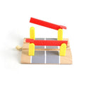 Beech Rail Hovering Railroad Station Parallel Bars Crossing Wooden Toys, Style:Parallel Bars Crossing(Classic)