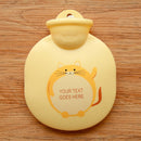 2 PCS Round Cartoon Water Injection Hot Water Bottle Hand Warmer Explosion-proof Winter Warm Bag(Yellow)