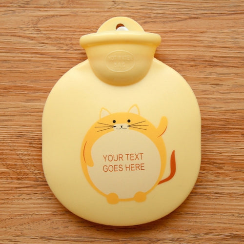 2 PCS Round Cartoon Water Injection Hot Water Bottle Hand Warmer Explosion-proof Winter Warm Bag(Yellow)