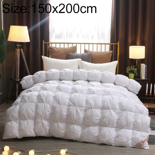 Winter Thickened Duvet Cotton Goose Down Warm Twisted Solid Color Quilt Core, Size:150x200cm(White)