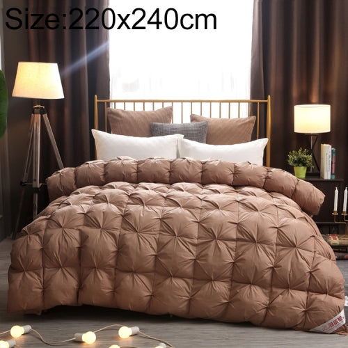 Winter Thickened Duvet Cotton Goose Down Warm Twisted Solid Color Quilt Core, Size:220x240cm(Coffee)