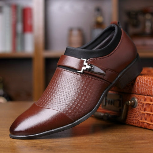 Autumn And Winter Business Dress Large Size Men's Shoes, Size:46(Brown)
