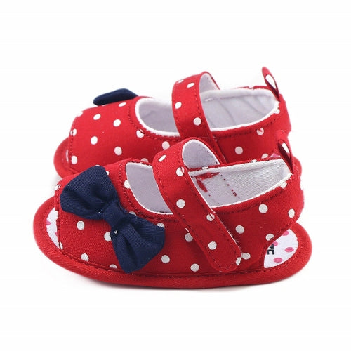 Newborn Baby Boys Girls Soft Sole Anti-slip Sneakers Shoes, Size:12(Red)