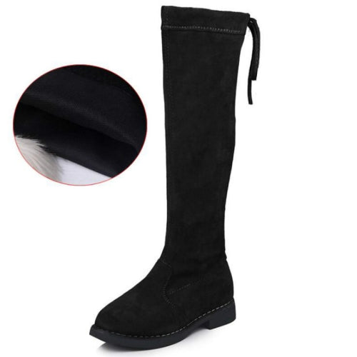 Girls Over-The-Knee High Boots, Size:29(Black without velvet)