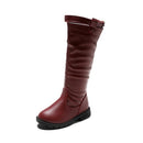 Children's Winter Warm Leather Boots, Size:29, Color:Red wIne