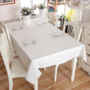 Linen Cotton Thicken Tablecloth Hem Splice Washable Coffee Dinner Table Cloth for Wedding Banquet, Size:130x180cm(White Without Lace)