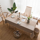 Rectangle Cotton Linen Tassels Dining Tablecloth Wedding Party Kitchen Home Decoration Table Cover, Size:140x220cm(Brown)