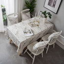 Marble Pattern Minimalist Tablecloth Cover Table Cloth Cotton Linen Dust-proof Cabinet Cloth, Size:140x260cm(White)