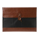 A4 Organ Bag PU Leather Document Bag Briefcase Storage Bag Office Folder(Brown Red)