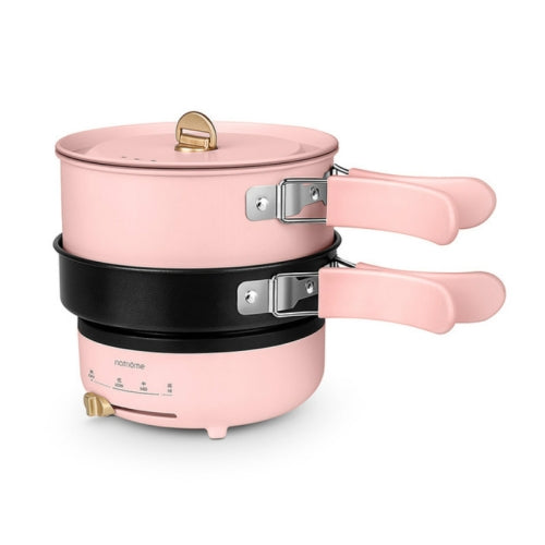 Nathome NDG01 Traveling Multi-purpose Split Folding Frying Pan Household Electric Cooker, Chinese Plug(Pink)