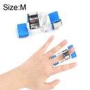 Stainless Steel Finger Exercise Finger Joint Orthosis Fracture Fixation Splint Active Straight Hand Protection Sleeve, Size:M(Blue)