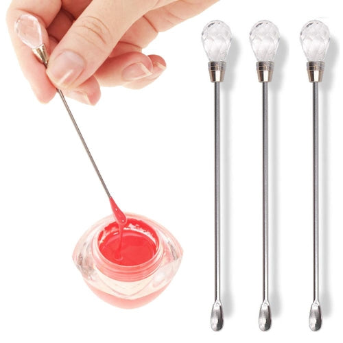 3 PCS Stainless Steel Nail Tool Stirrer(Transparent )