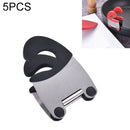 5 PCS Stainless Steel Plastic Pan Edge Clamp Anti-Scald Rubber Bracket Kitchen Gadgets(Black)