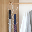 Multi-Circle Hook Hanging Hanging Scarf Belt Scarf Tie Hanger Rack, Size:50.5x20.5cm(White)