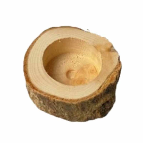 3 PCS Mini Natural Log Round Home Office Garden Decoration Succulent Plant Pot Candle Holder Small Bonsai Home Decoration, Size:S(Brown)