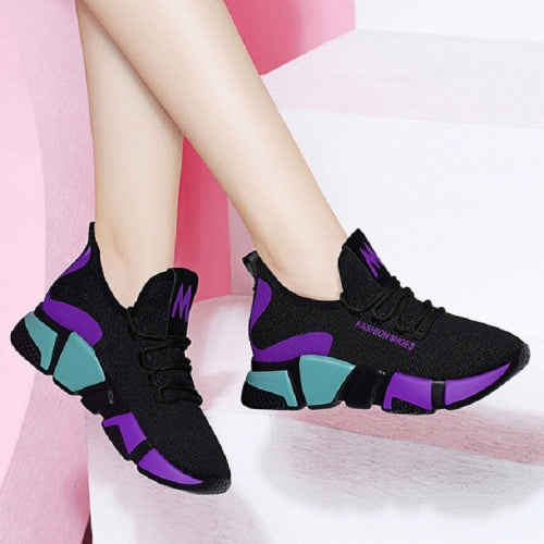 Women Shoes Wild Cloth Sneakers, Size:34(Purple)