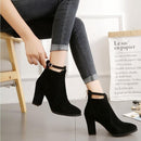 Women Shoes Suede Boots Pointed High Heels, Size:36(Black)