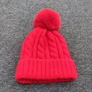 Knitted Woolen Hat Wig Special Cap Detachable Wig Hat For 8261W, Style:Hemp Flower (Red)