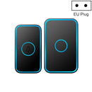 CACAZI A78 Long-Distance Wireless Doorbell Intelligent Remote Control Electronic Doorbell, Style:EU Plug(Elegant Black)