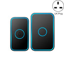 CACAZI A78 Long-Distance Wireless Doorbell Intelligent Remote Control Electronic Doorbell, Style:UK Plug(Elegant Black)