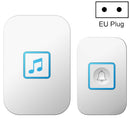 CACAZI A86 Electronic Music Remote Control Doorbell One For One AC Wireless Doorbell, Style:EU Plug(White)
