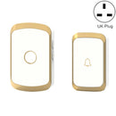 CACAZI A20 Smart Home Wireless Doorbell Digital Music Remote Control Waterproof Doorbell, Style:UK Plug(Golden)