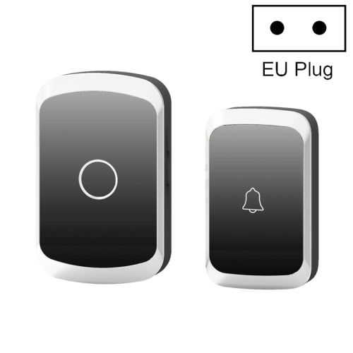 CACAZI A20 Smart Home Wireless Doorbell Digital Music Remote Control Waterproof Doorbell, Style:EU Plug(Black)
