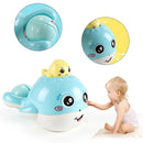 Baby Bath Water Spray Small Whales Bath Toy(Blue)