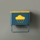 Water Drop Pattern Kitchen Wall-mounted Household Draining Creative Chopstick Holder Chopsticks Cage(Dark Blue)