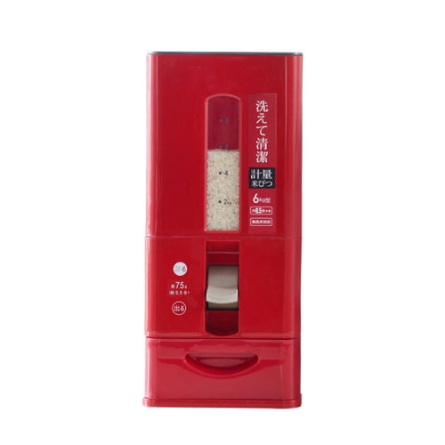 Kitchen Household Plastic Sealed Insect-proof Moisture-proof Rice Storage Box Metering Rice Barrel, Size:S-6kg(Red)